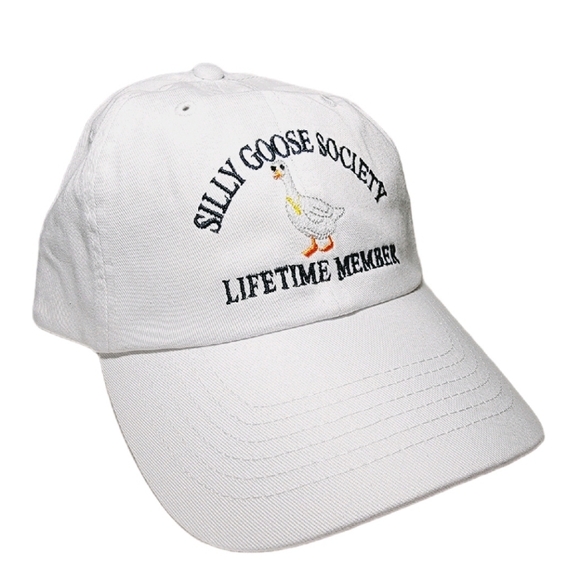 Silly Goose Society Lifetime Member Curved Bill Unstructured Strapback Dad Cap - Picture 3 of 5